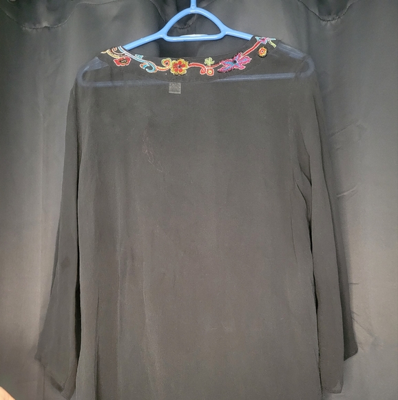 Vintage Embroidered Silk Tunic - Picture 6 of 7